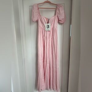 Pink Sweetheart Neckline Maxi Sundress